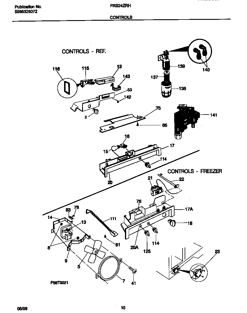 Frigidaire FRS24ZRHD1 controls diagram