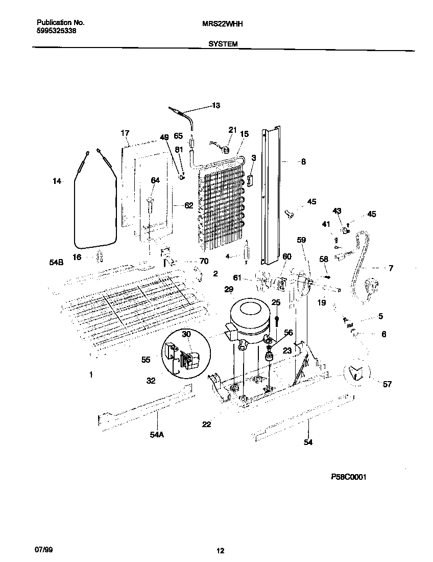 Universal/Multiflex (Frigidaire) MRS22WHHW1 system diagram