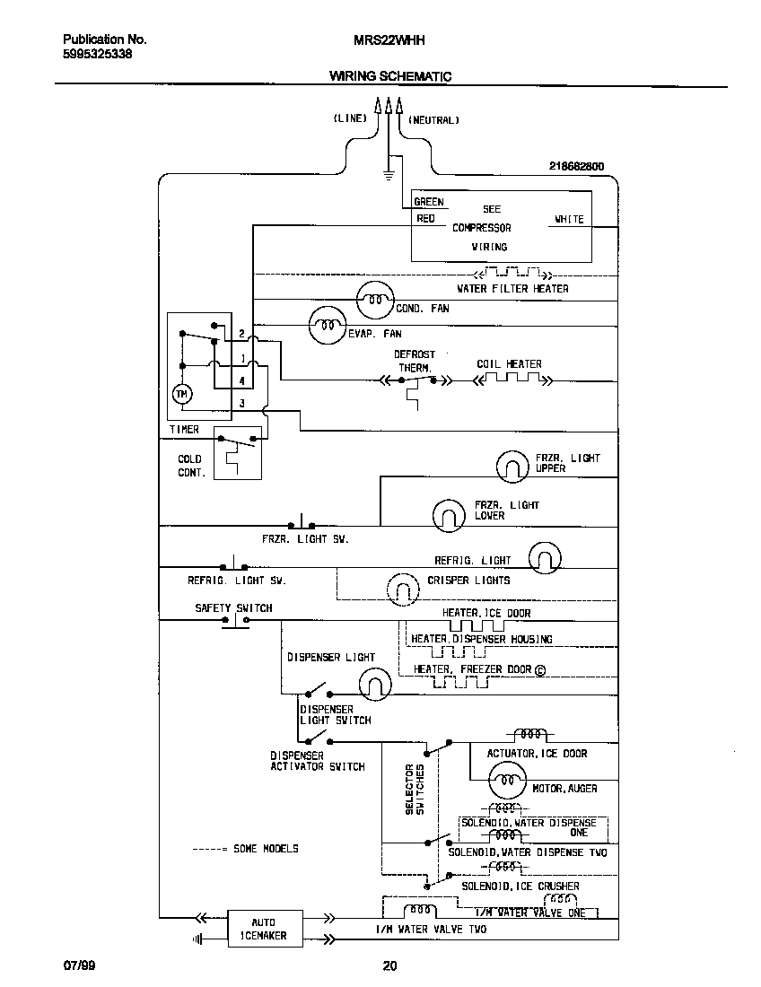 Universal/Multiflex (Frigidaire) MRS22WHHW1 wiring daigram diagram