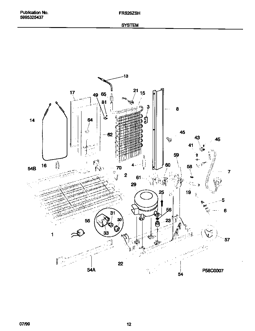 Frigidaire FRS26ZSHW1 system diagram
