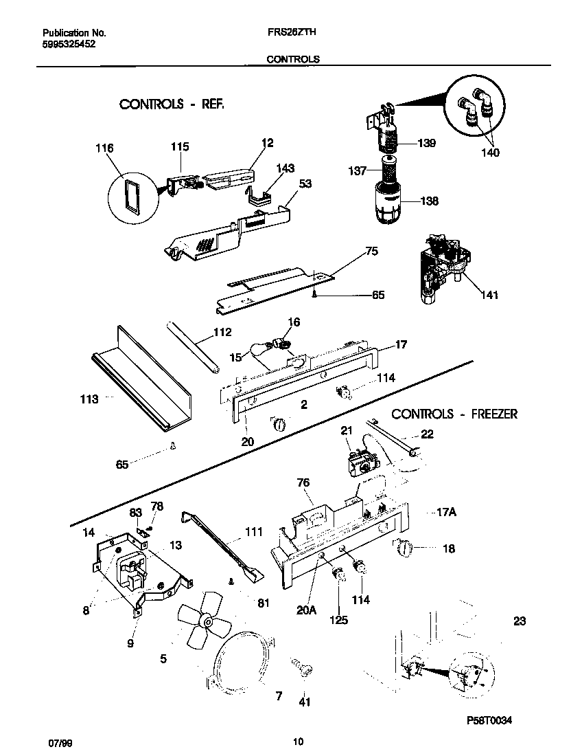 Frigidaire FRS26ZTHB1 controls diagram