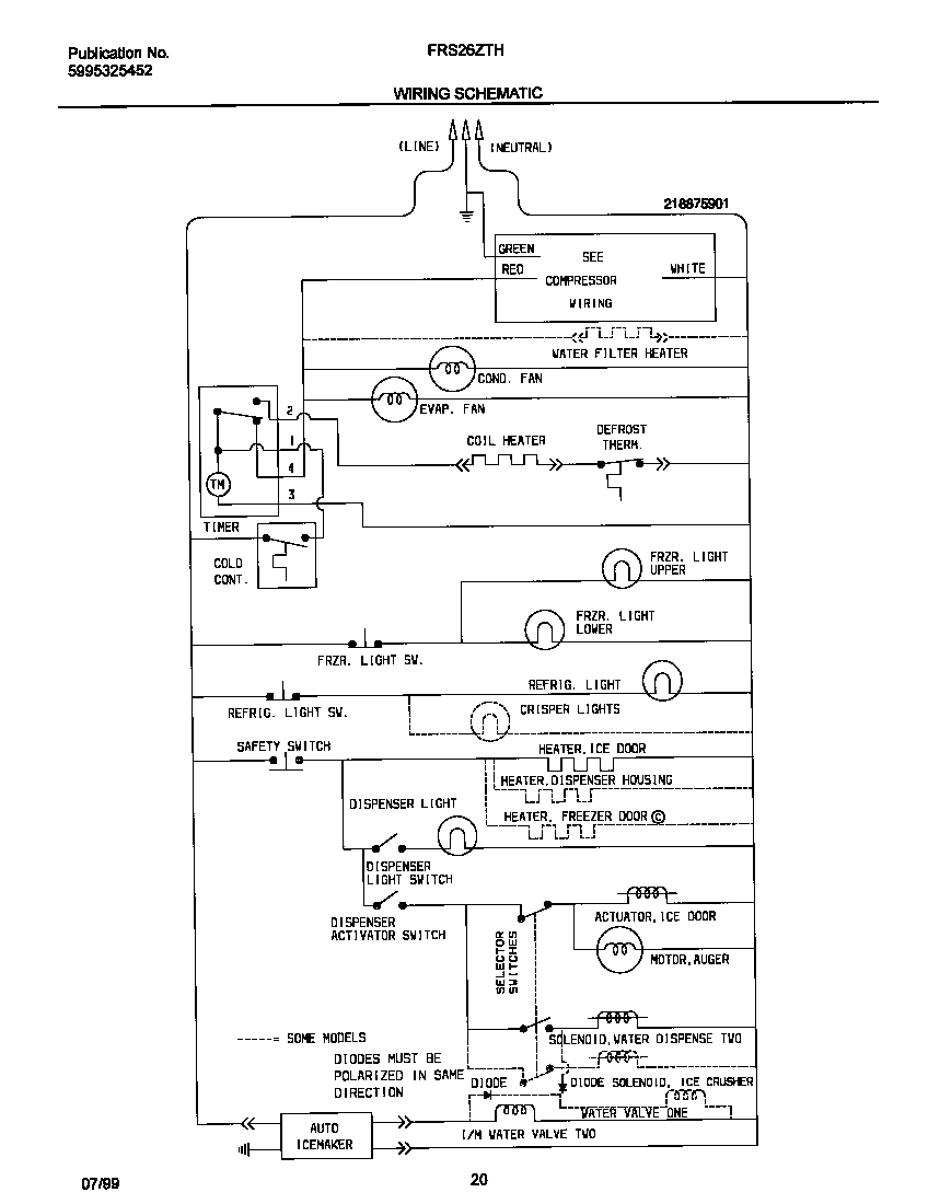 Frigidaire FRS26ZTHB1 wiring diagram diagram
