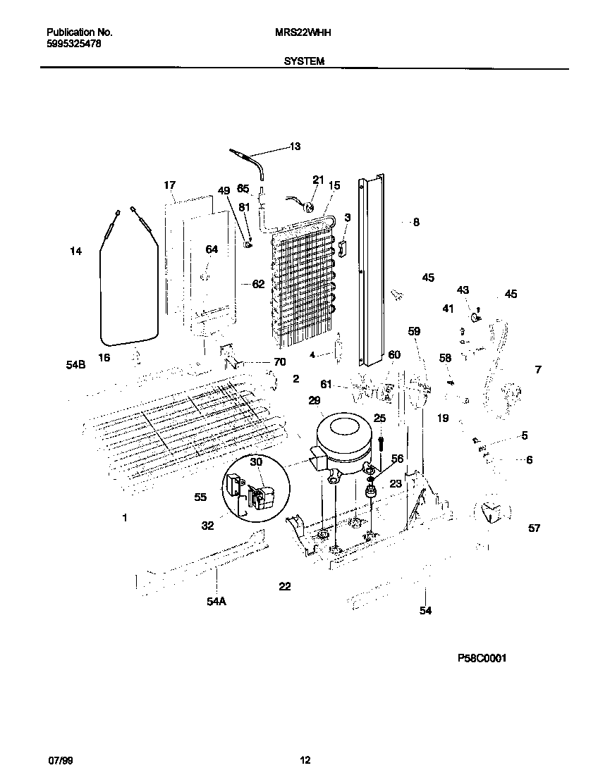 Universal/Multiflex (Frigidaire) MRS22WHHD0 system diagram