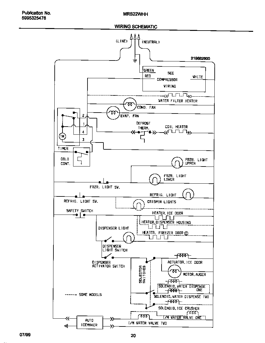 Universal/Multiflex (Frigidaire) MRS22WHHD0 wiring diagram diagram