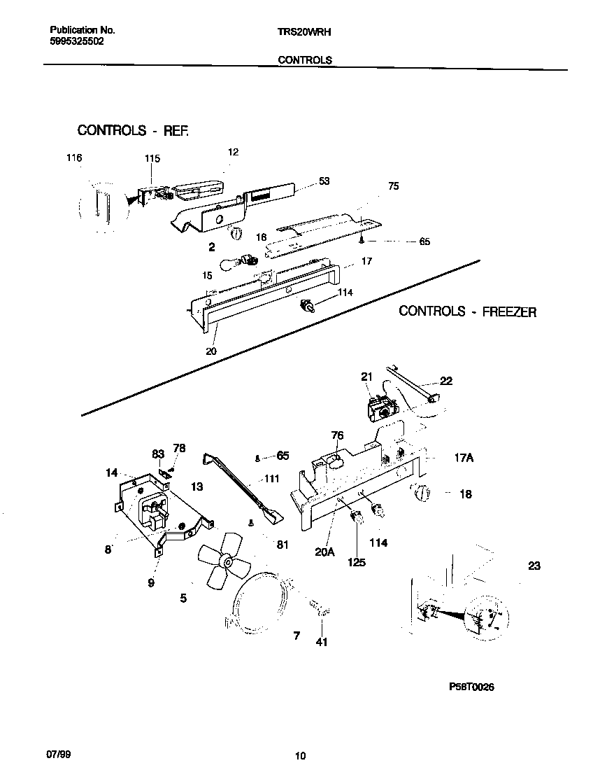 Tappan TRS20WRHW1 controls diagram