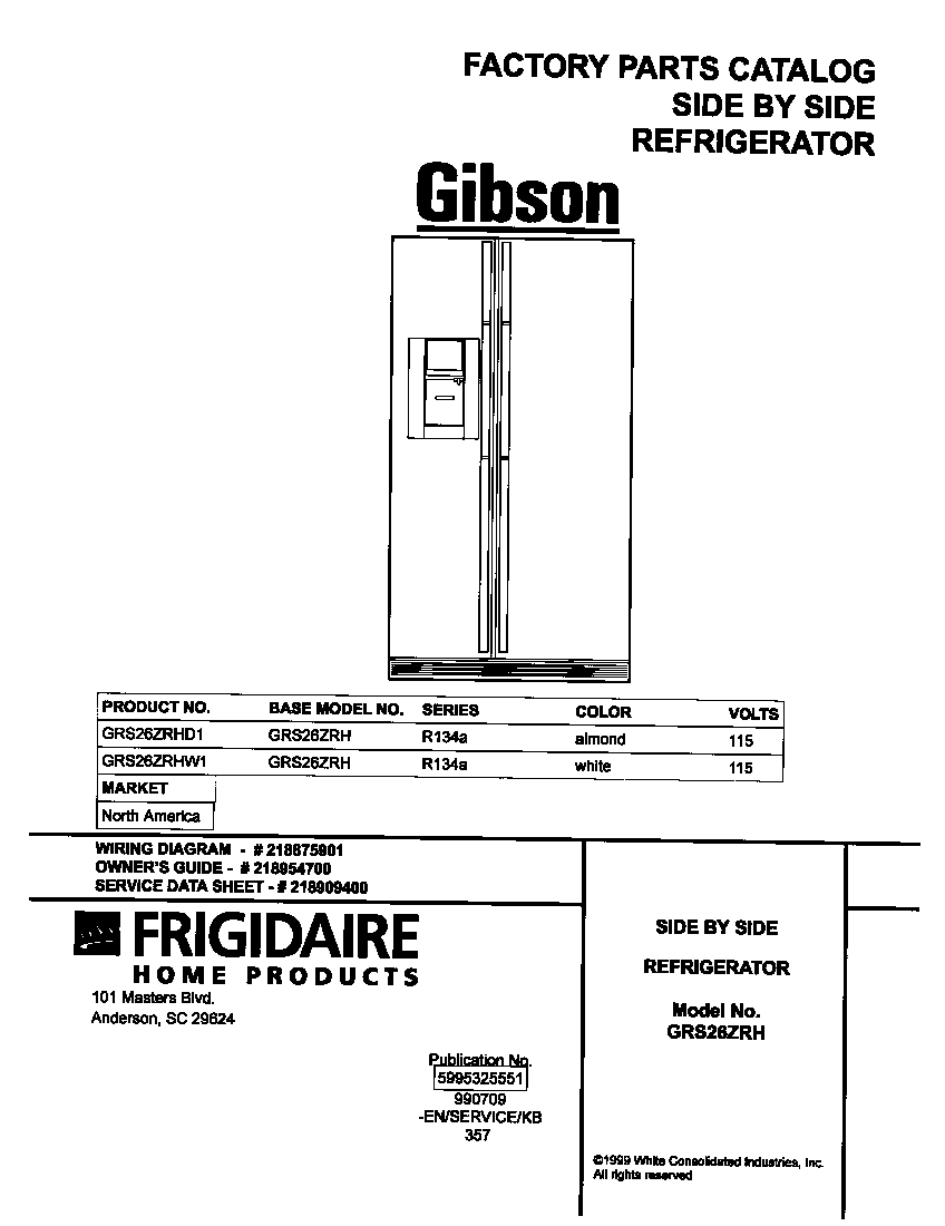 Gibson GRS26ZRHW1 cover diagram
