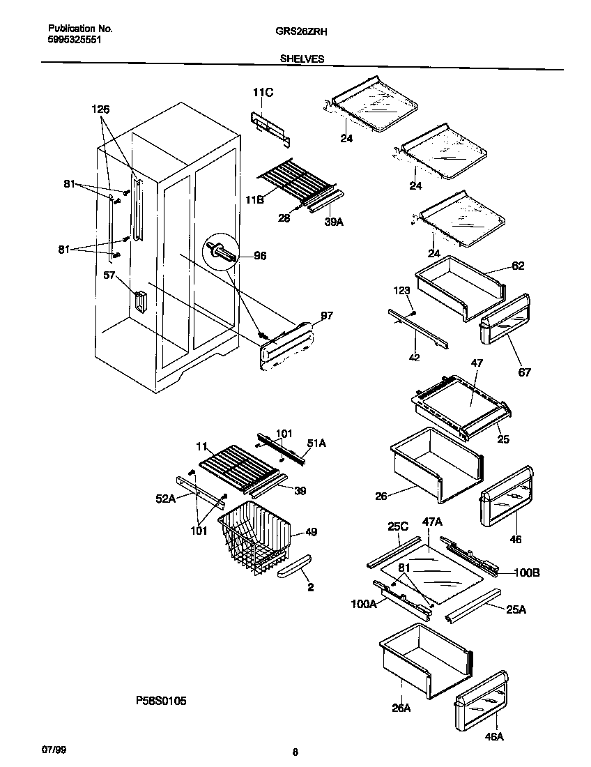 Gibson GRS26ZRHW1 shelves diagram