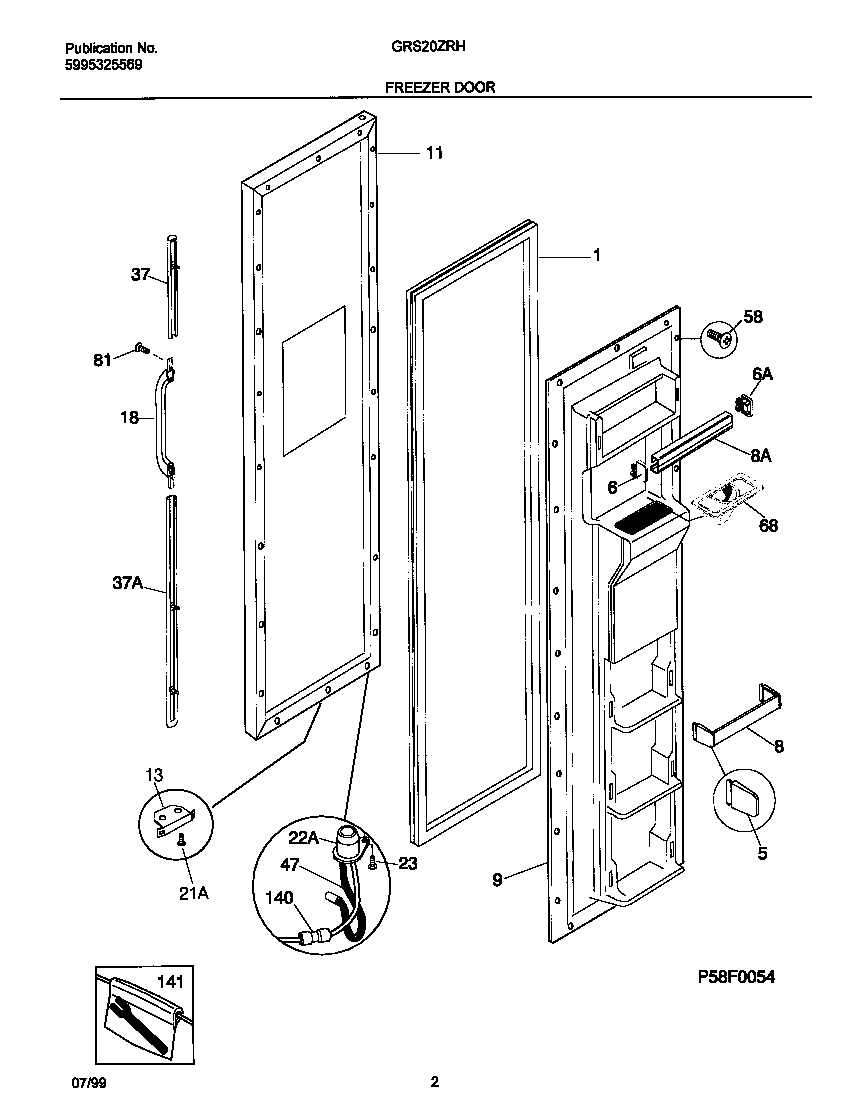 Gibson GRS20ZRHW1 frzr door diagram