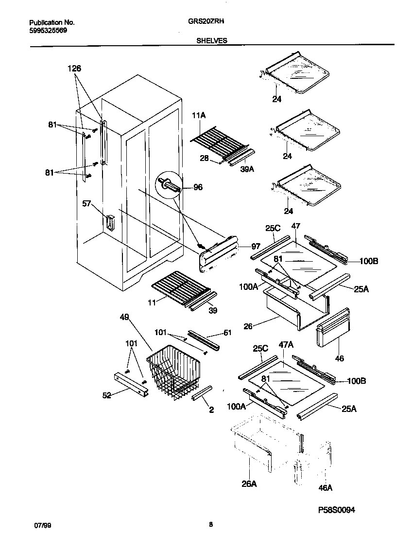 Gibson GRS20ZRHW1 shelves diagram