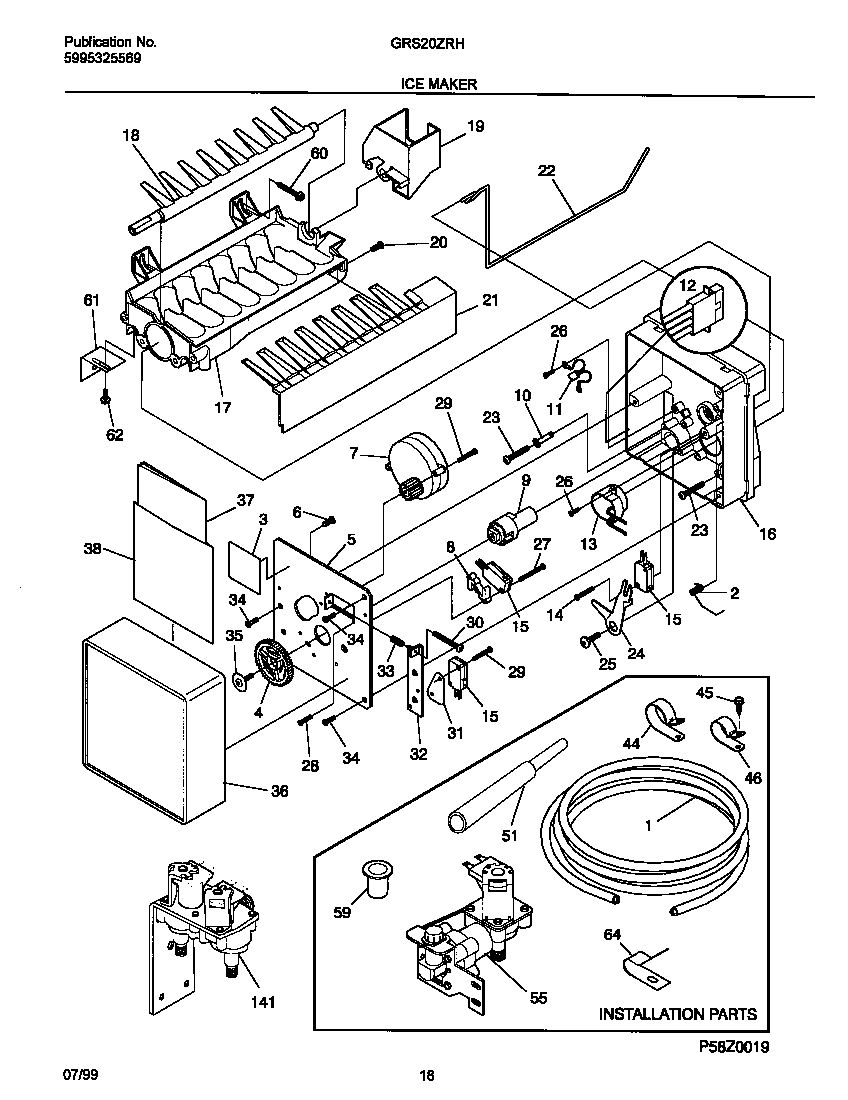 Gibson GRS20ZRHW1 ice maker diagram