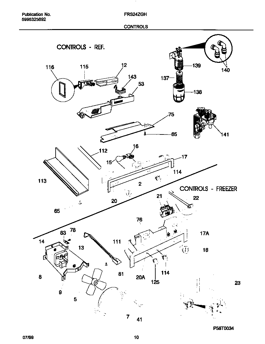 Frigidaire FRS24ZGHB2 controls diagram