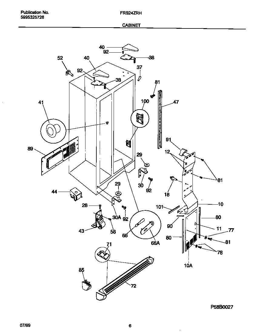Frigidaire FRS24ZRHB2 cabinet diagram