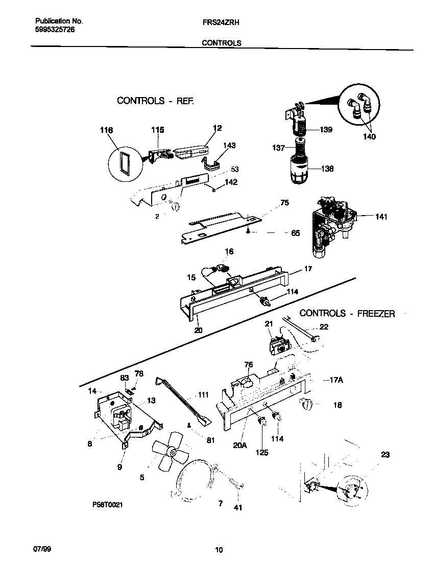 Frigidaire FRS24ZRHB2 controls diagram