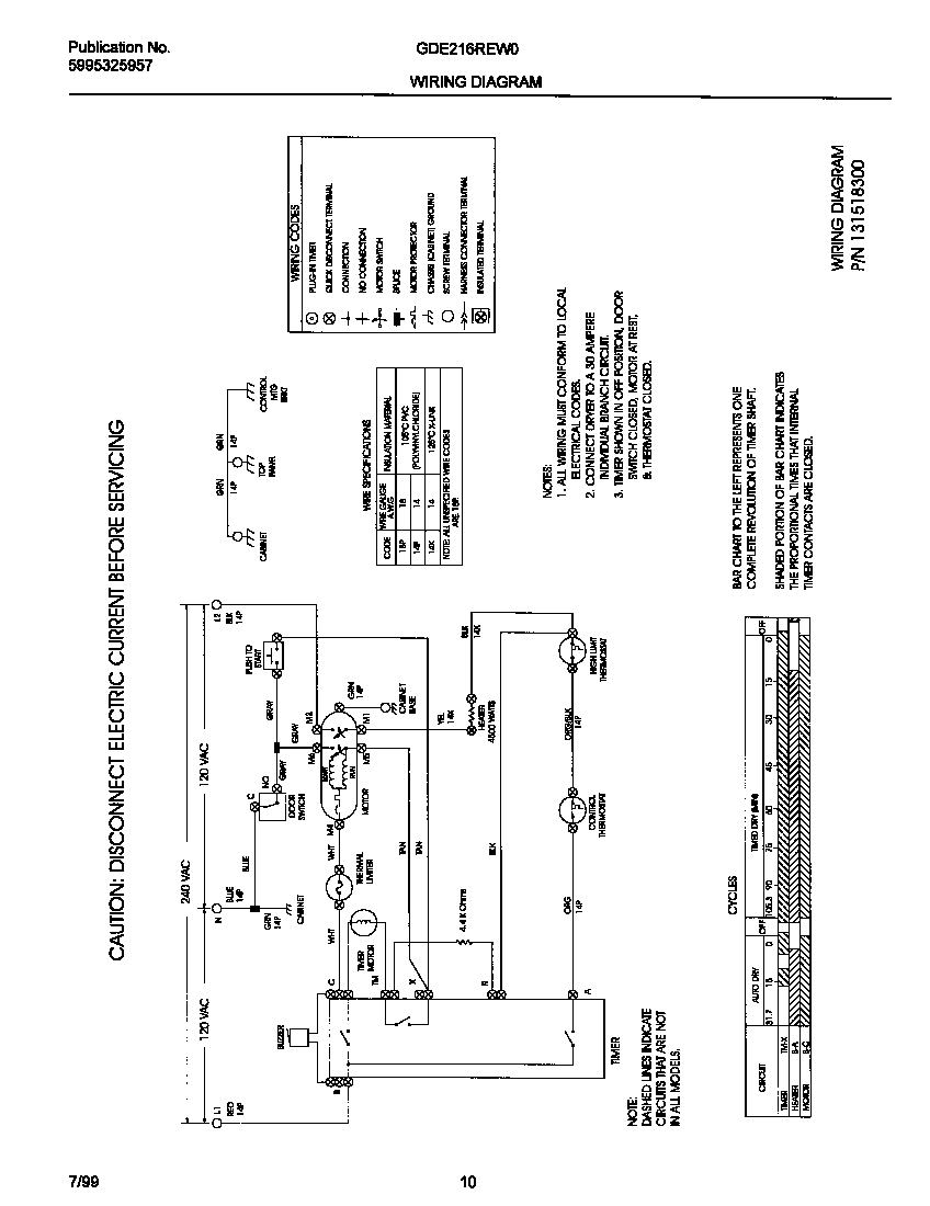 Gibson GDE216REW0 131518300 wiring diagram diagram