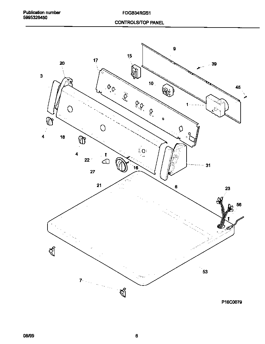 Frigidaire FDGB34RGS1 p16c0079 control panel diagram