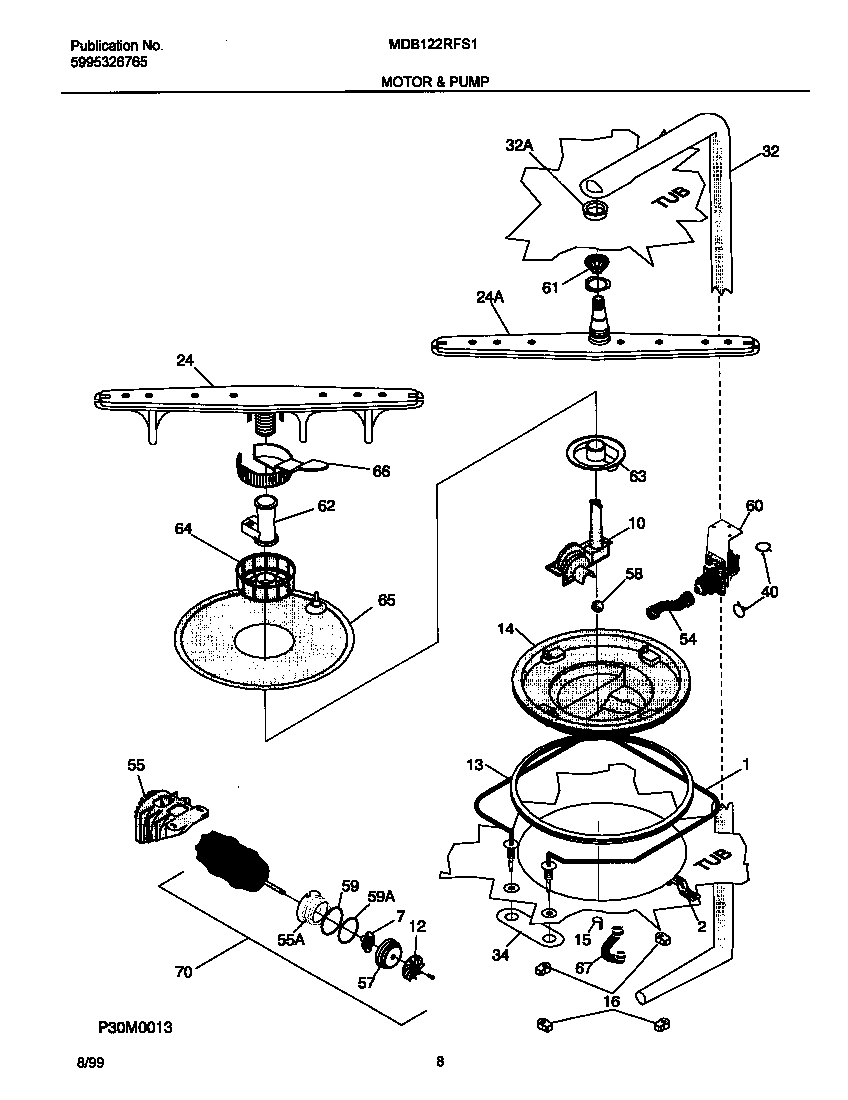 Universal/Multiflex (Frigidaire) MDB122RFS1 motor diagram