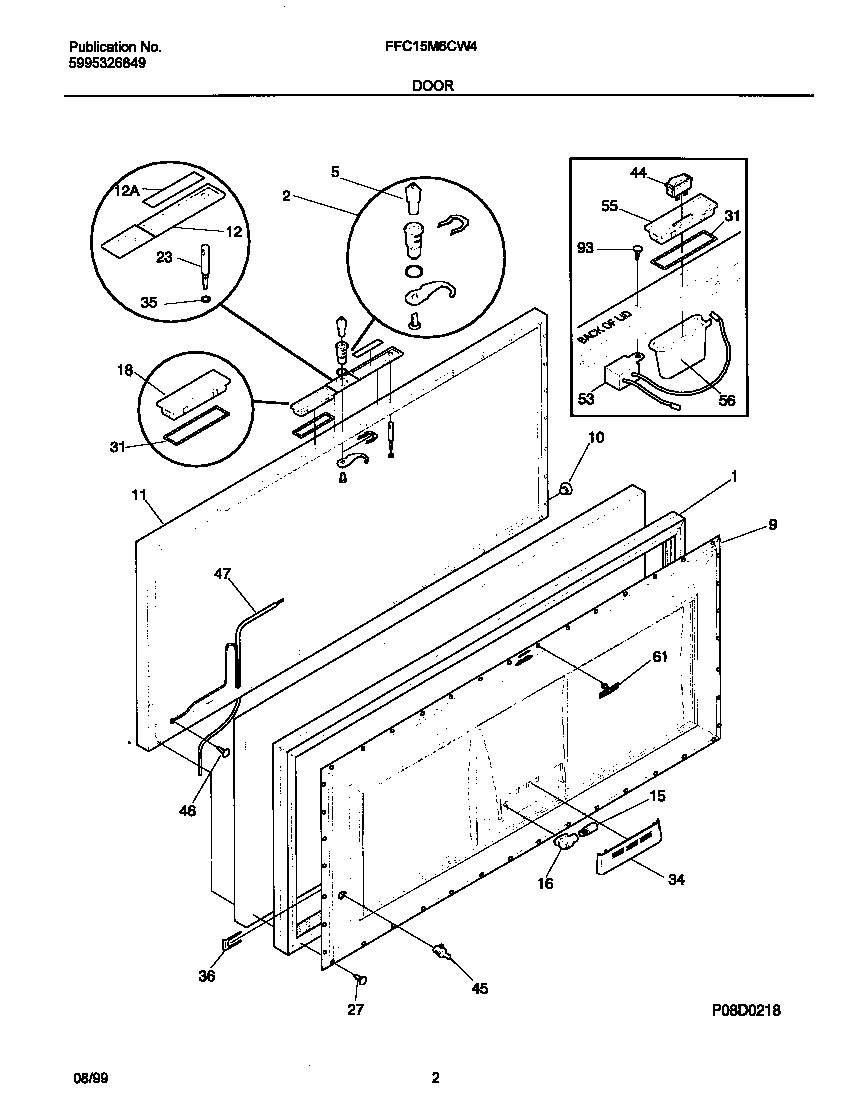 Frigidaire FFC15M6CW4 door diagram