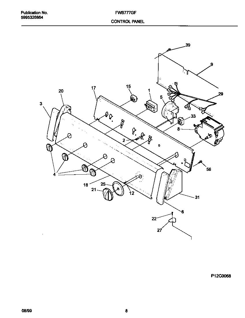 Frigidaire FWS777GFS0 control panel diagram