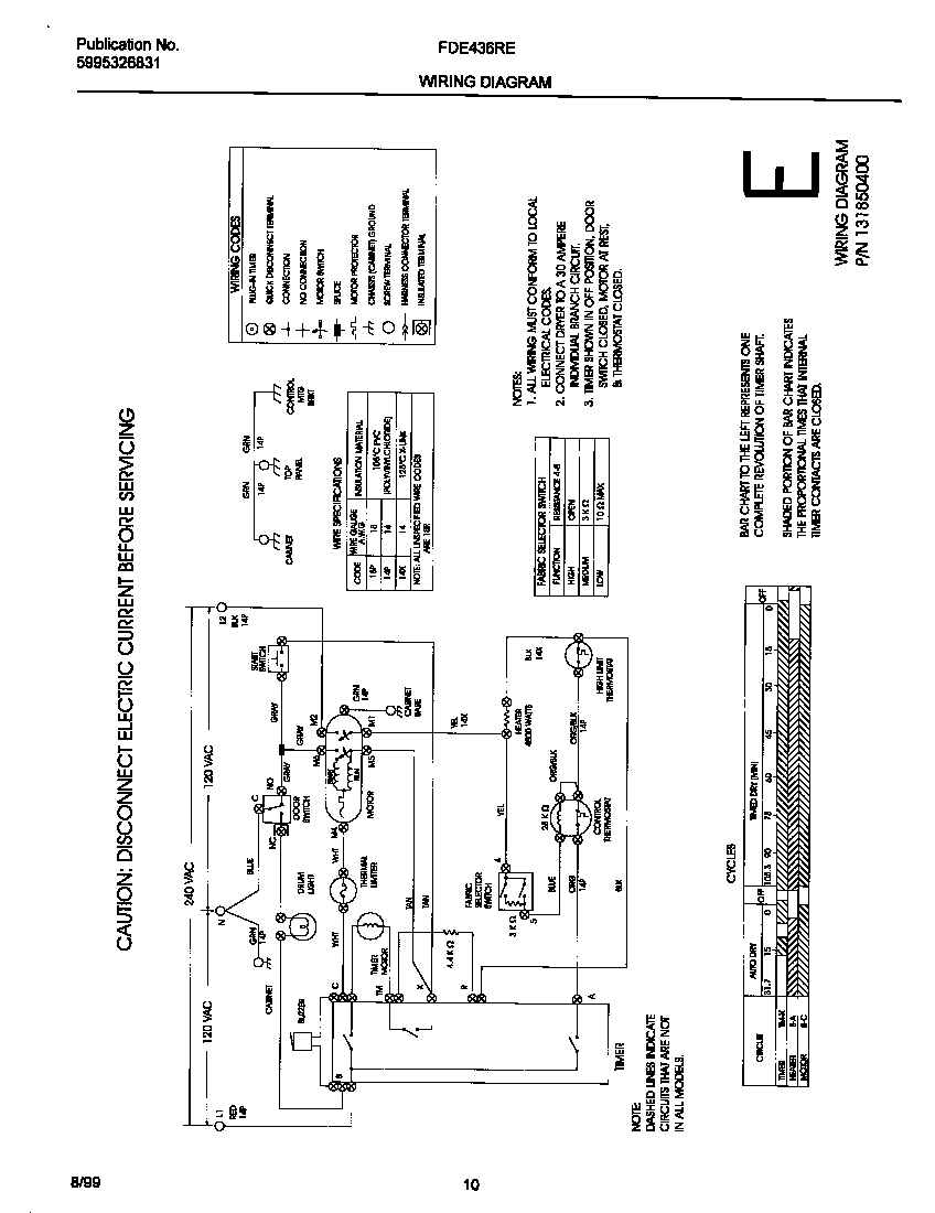 Frigidaire FDE436RET2 wiring diagram diagram