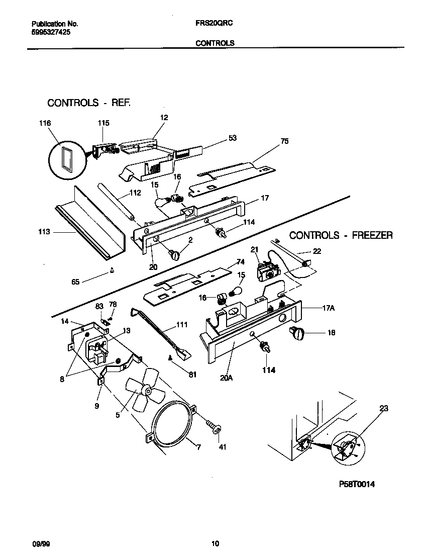 Frigidaire FRS20QRCD6 controls diagram