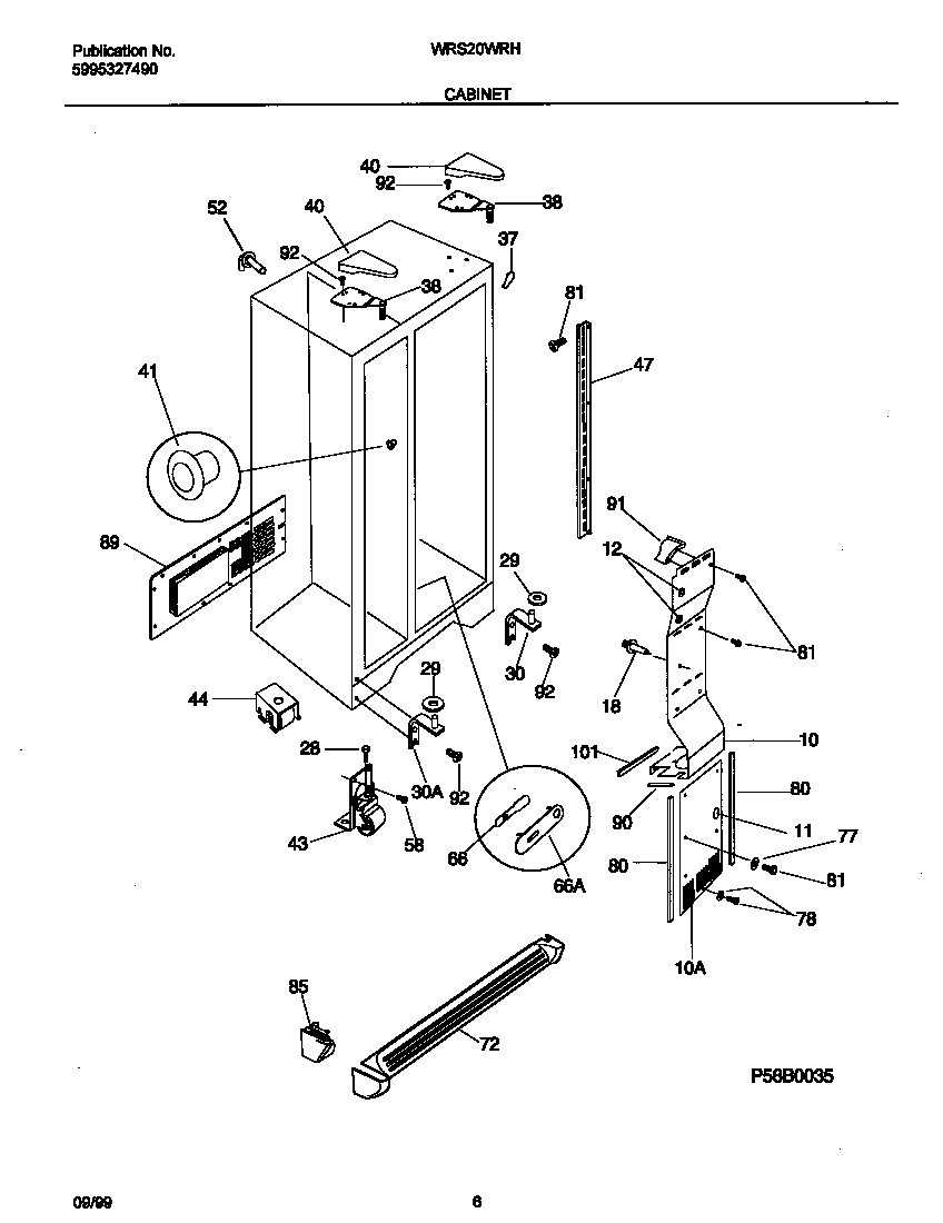 White-Westinghouse WRS20WRHD3 cabinet diagram