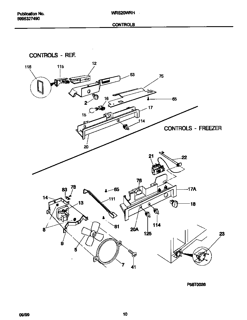 White-Westinghouse WRS20WRHD3 controls diagram