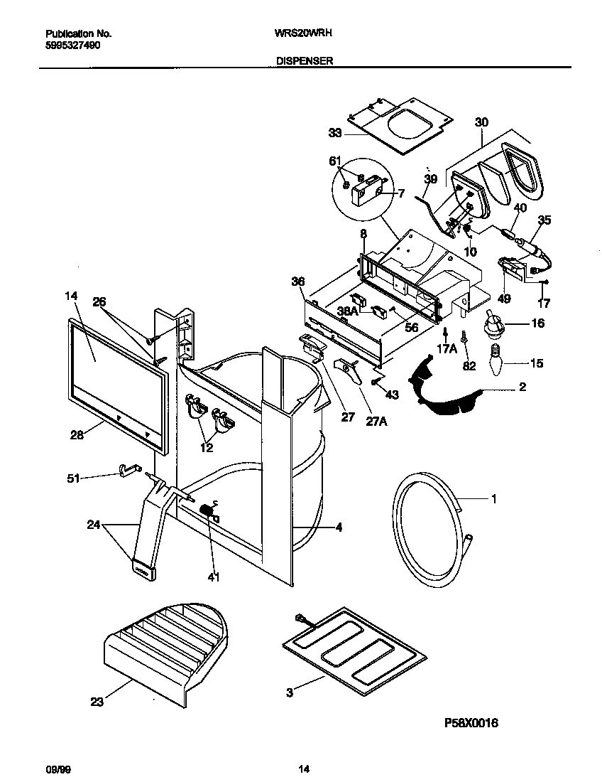 White-Westinghouse WRS20WRHD3 ice dispenser diagram