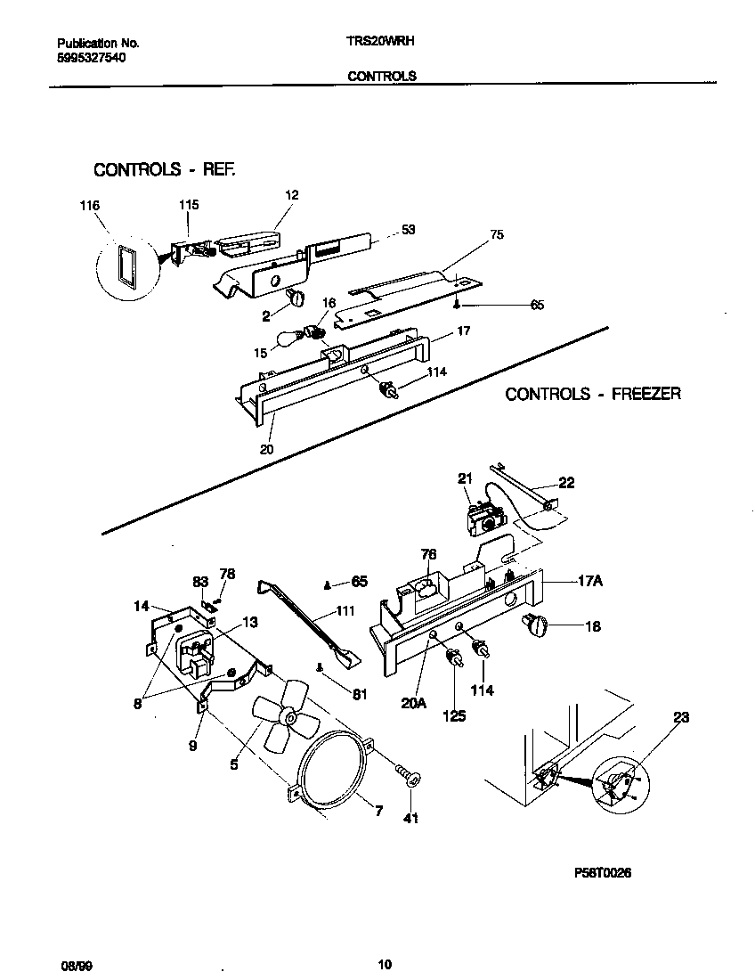 Tappan TRS20WRHW3 controls diagram