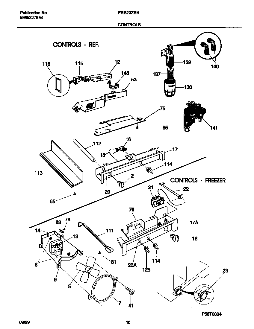Frigidaire FRS20ZSHB3 controls diagram