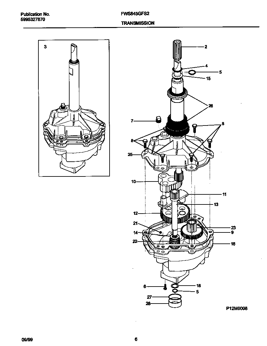 Frigidaire FWS845GFS2 p12m0008 transmission diagram