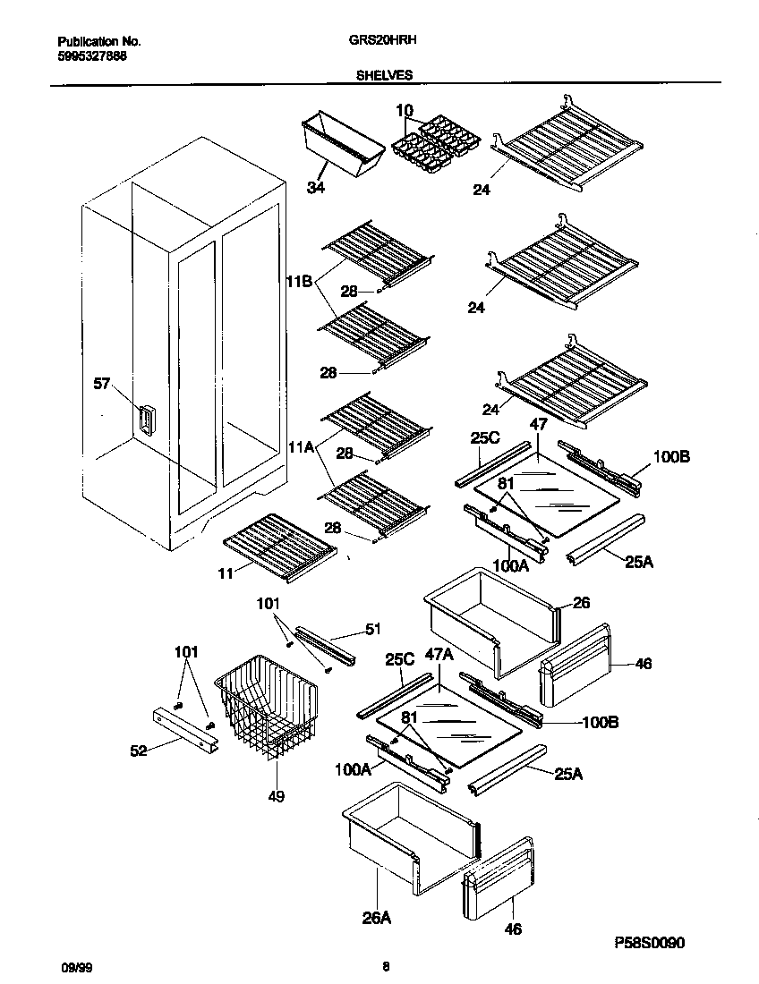 Gibson GRS20HRHW1 shelves diagram