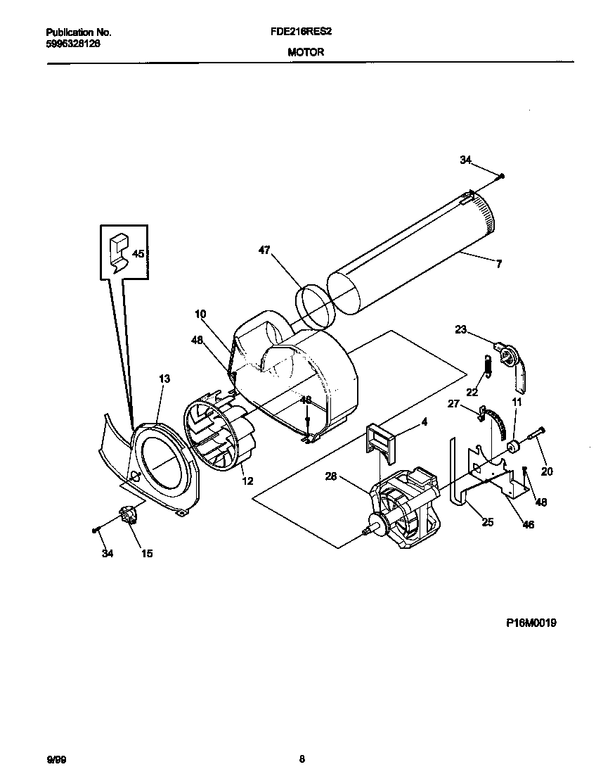 Frigidaire FDE216RES2 motor diagram