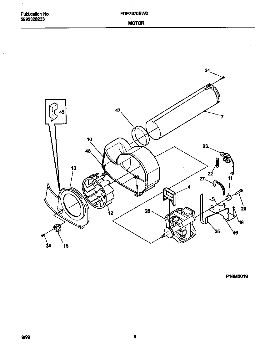 Frigidaire FDE7970EW2 motor diagram