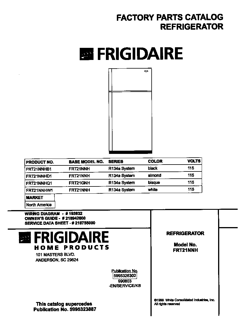 Frigidaire FRT21NNHB1 cover diagram