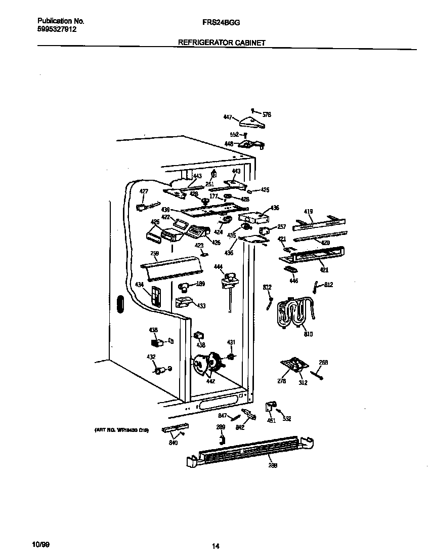 Frigidaire FRS24BGGB2 refr cabinet diagram