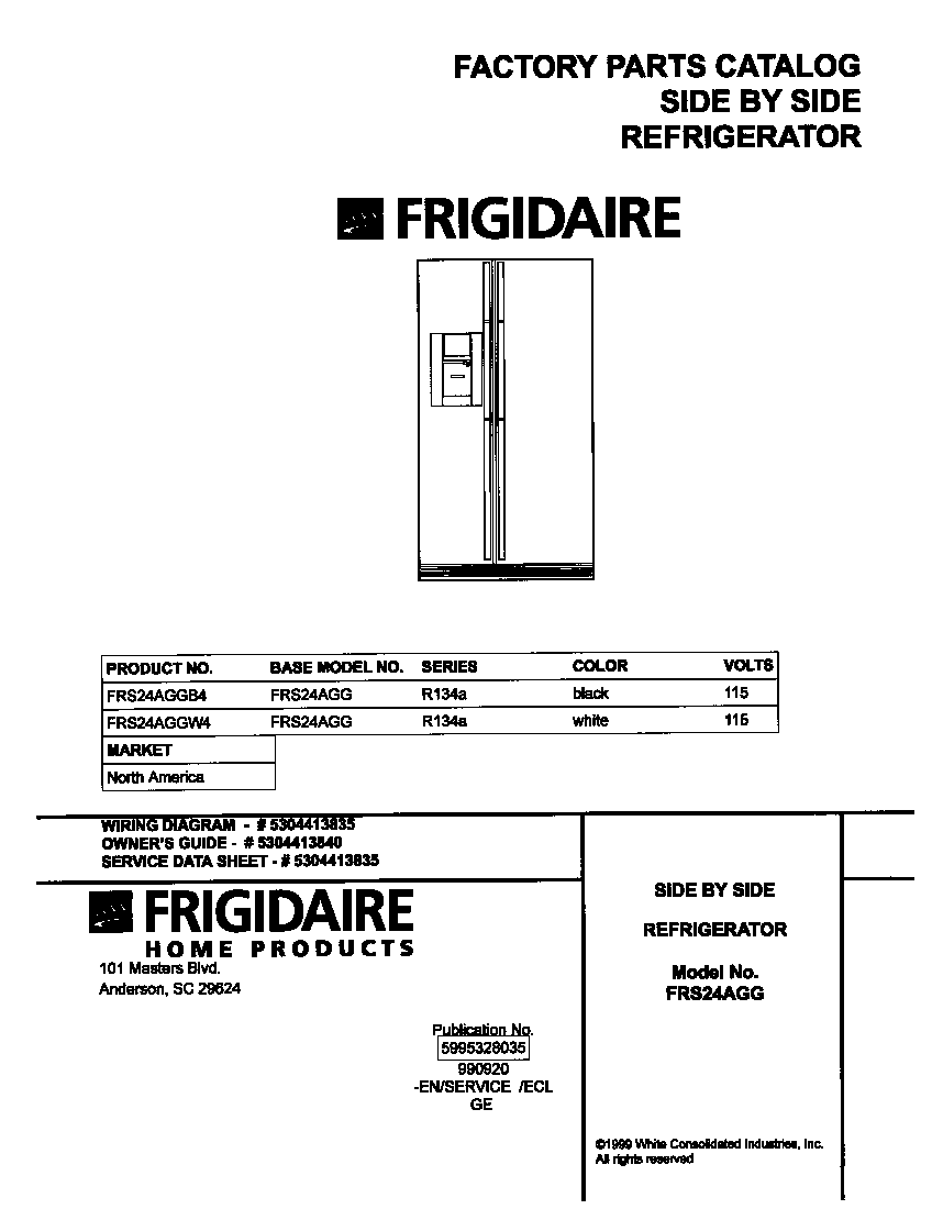 Frigidaire FRS24AGGB4 cover diagram