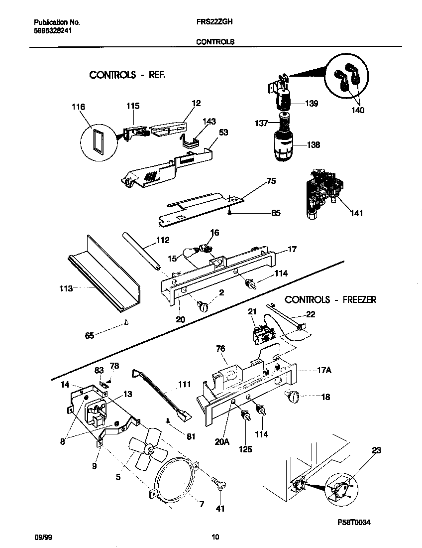 Frigidaire FRS22ZGHB2 controls diagram