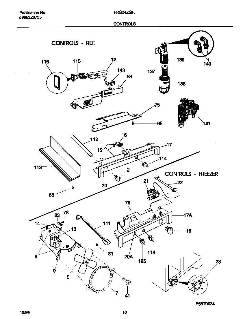 Frigidaire FRS24ZGHW3 controls diagram