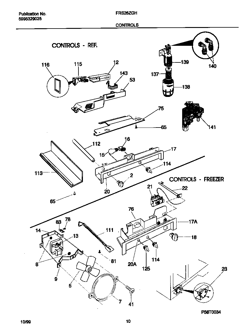 Frigidaire FRS26ZGHW2 controls diagram