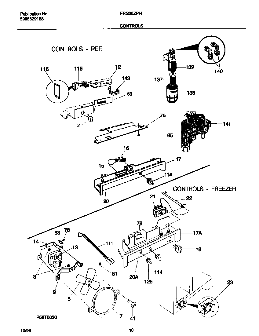 Frigidaire FRS26ZPHD1 controls diagram