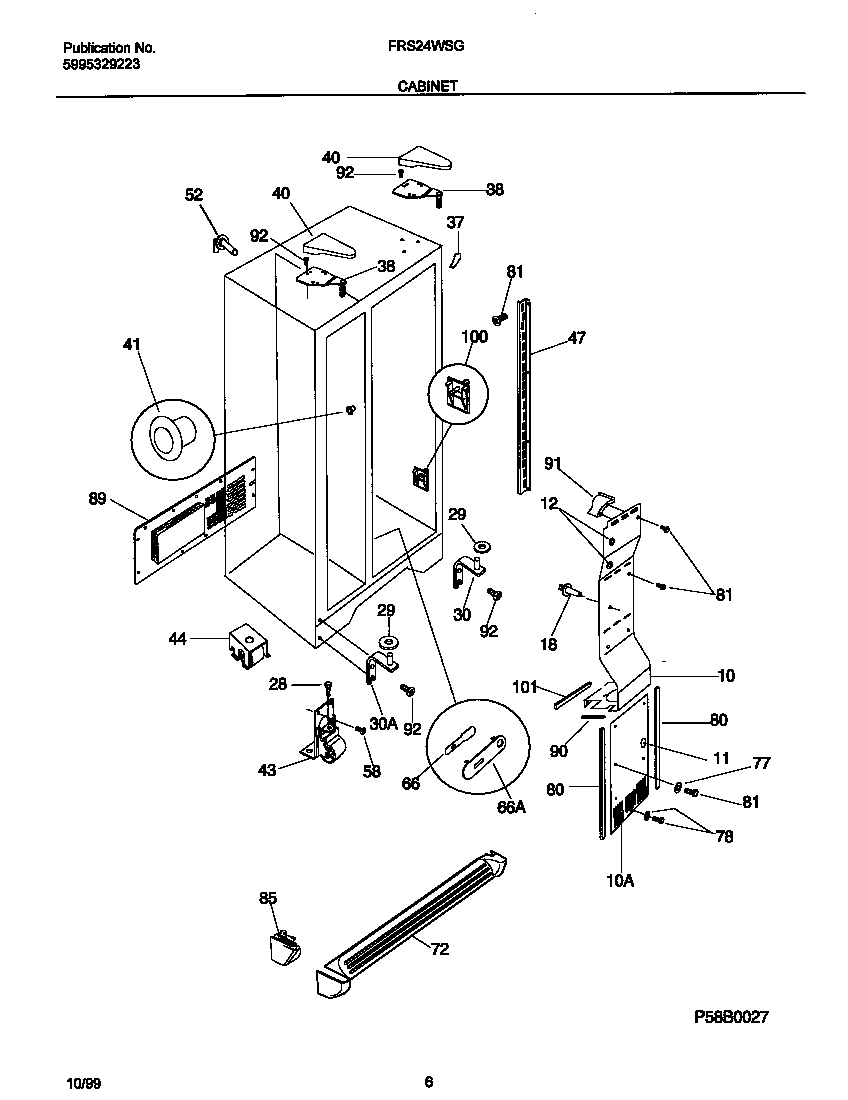 Frigidaire FRS24WSGD6 cabinet diagram