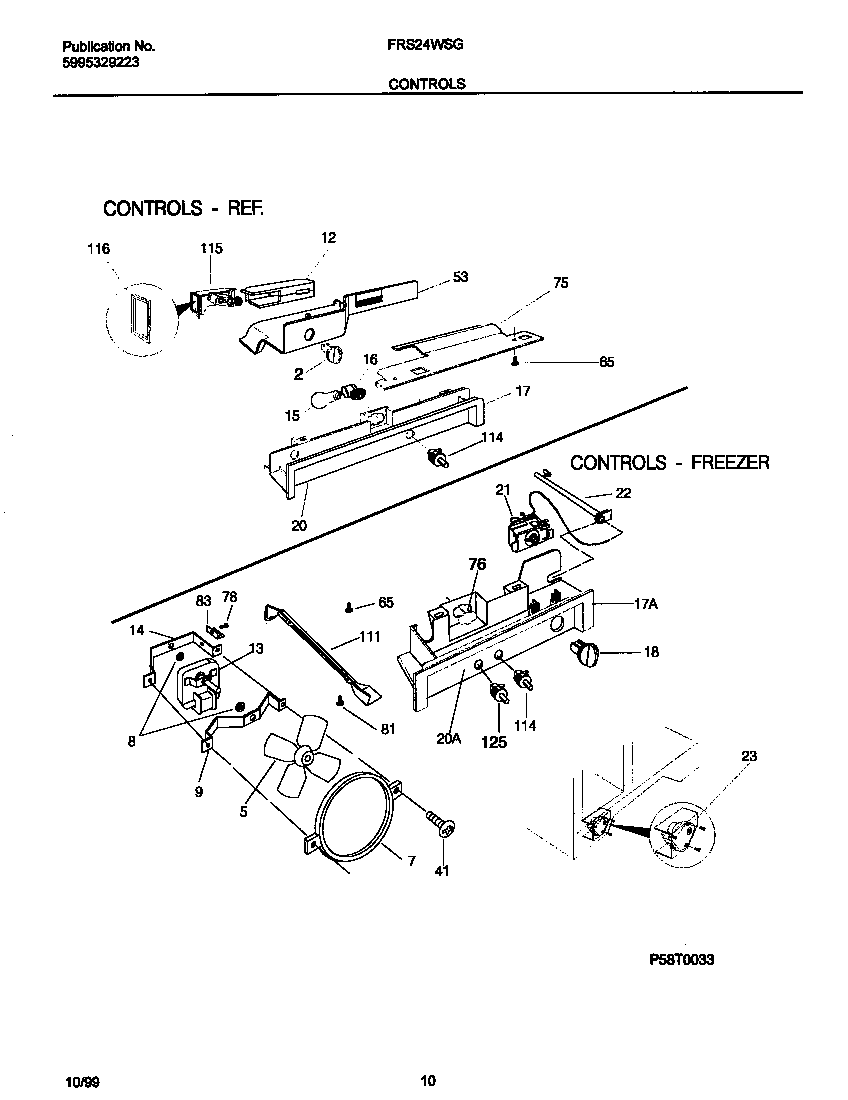 Frigidaire FRS24WSGD6 controls diagram