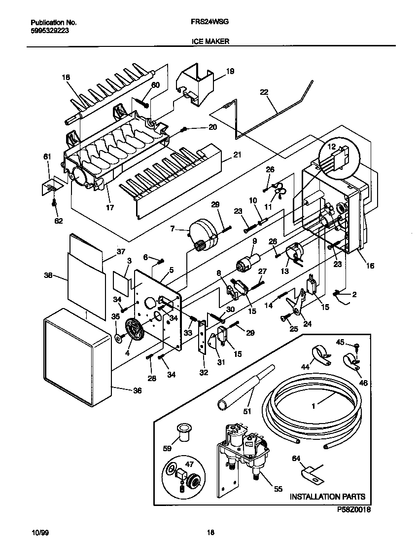 Frigidaire FRS24WSGD6 ice maker diagram