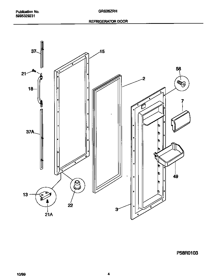 Gibson GRS26ZRHD2 refr door diagram