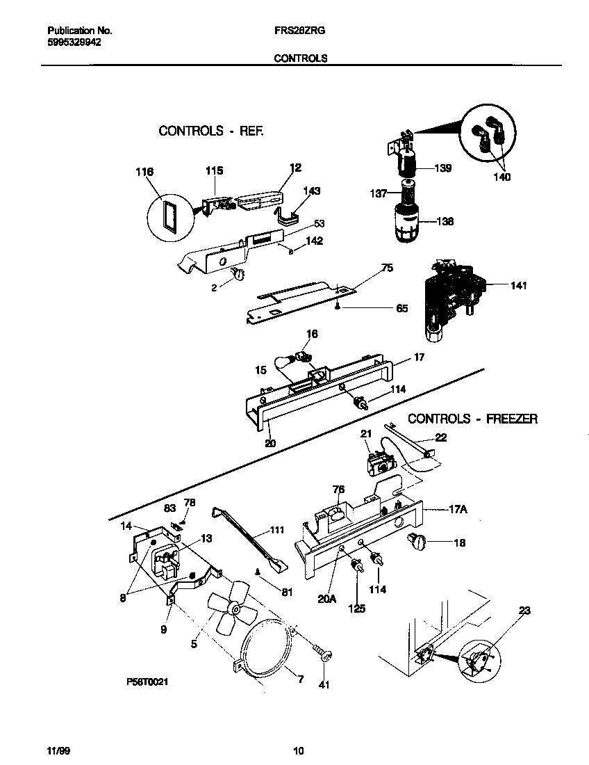 Frigidaire FRS26ZRGW9 controls diagram
