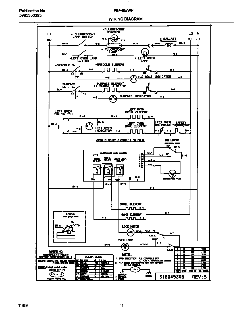 Frigidaire FEF455WFBE wiring diagram diagram