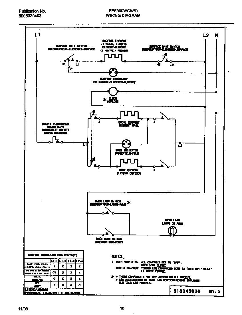 Frigidaire FES300WCWH wiring diagram diagram