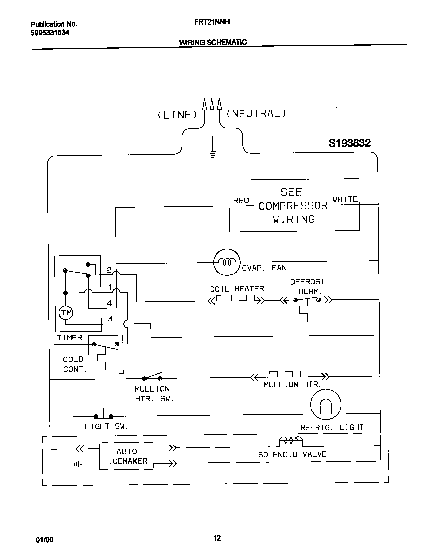 Frigidaire FRT21NNHW2 wiring diagram diagram