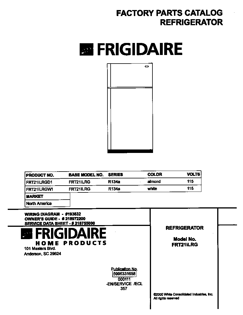 Frigidaire FRT21ILRGD1 cover diagram