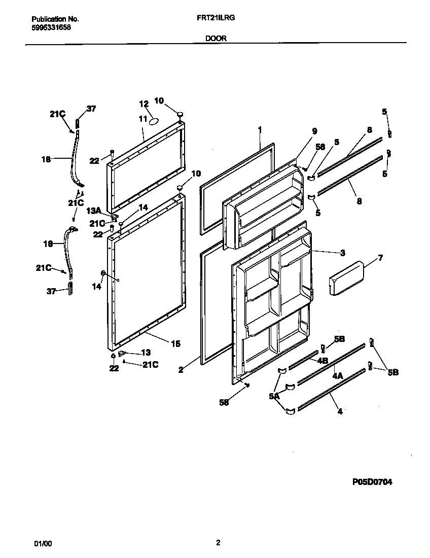 Frigidaire FRT21ILRGD1 doors diagram